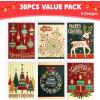 imageJOYIN 30 PCS Boxed Christmas Cards Assortment Elegant Icons With Envelopes Diverse Festive 6 Designs for Winter Holiday Xmas Season Merry Christmas Cards Present Giving Wintertime GiftsModern