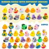 imageJOYIN 30 Pcs Rubber Ducks Random Assortment Ducks Bulk with Mesh Carry Bag Mini Rubber Duckies for Baby Bath Toys Kids Toddler Summer Pool Toys Birthday Gifts Party Favors