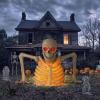 imageJOYIN 34Ft Halloween Groundbreaker Skeleton Decor Outdoor Light Up Animated Giant Skeleton Graveyard Halloween Decor Outside with IR Sensor Spooky Voice Scary Haunted House Props Lawn Yard Patio