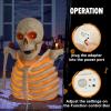 imageJOYIN 34Ft Halloween Groundbreaker Skeleton Decor Outdoor Light Up Animated Giant Skeleton Graveyard Halloween Decor Outside with IR Sensor Spooky Voice Scary Haunted House Props Lawn Yard Patio