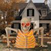 imageJOYIN 34Ft Halloween Groundbreaker Skeleton Decor Outdoor Light Up Animated Giant Skeleton Graveyard Halloween Decor Outside with IR Sensor Spooky Voice Scary Haunted House Props Lawn Yard Patio
