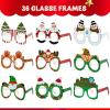 imageJOYIN 36 Pack Christmas Frame Costume Eyeglasses Assorted Designs for Christmas Party Supplies Photo Booth and Party Favors One Size Fits All