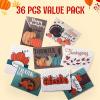 imageJOYIN 36Pcs Thanksgiving Cards Turkey Thank You Greeting Gift Pumpkin Cards for Fall Autumn Holiday Parties Celebrations Harvest Wedding Dinner