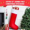 imageJOYIN 38quot Jumbo Christmas Stocking Personalized Extra Large Xmas Stockings Felt Giant Soft Red Christmas Decor for Kids Adults Family Xmas Party Decorations Gifts43 inch