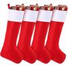 imageJOYIN 38quot Jumbo Christmas Stocking Personalized Extra Large Xmas Stockings Felt Giant Soft Red Christmas Decor for Kids Adults Family Xmas Party Decorations Gifts43 inch