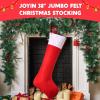 imageJOYIN 38quot Jumbo Christmas Stocking Personalized Extra Large Xmas Stockings Felt Giant Soft Red Christmas Decor for Kids Adults Family Xmas Party Decorations Gifts38 inch