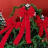 imageJOYIN 3PCS Big Red Velvet Christmas Bows 307quot Long by 106quot Wide Giant Velvet Decor for Christmas Tree Large Wreath Bows Indoor Outdoor Holiday Xmas Decorations