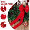 imageJOYIN 3PCS Big Red Velvet Christmas Bows 307quot Long by 106quot Wide Giant Velvet Decor for Christmas Tree Large Wreath Bows Indoor Outdoor Holiday Xmas Decorations