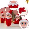 imageJOYIN 3PCS Christmas Red Tiny Elf Doll Soft Plush Toy for Xmas Decor Gift Accessories and Props Christmas Party Decoration and Stocking Stuffers