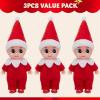 imageJOYIN 3PCS Christmas Red Tiny Elf Doll Soft Plush Toy for Xmas Decor Gift Accessories and Props Christmas Party Decoration and Stocking Stuffers