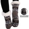 imageJOYIN 4 PCS Christmas Fuzzy Slipper Socks Soft Crew Socks Deer Patterns for Winter Christmas Holiday or Birthday Gift