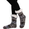 imageJOYIN 4 PCS Christmas Fuzzy Slipper Socks Soft Crew Socks Deer Patterns for Winter Christmas Holiday or Birthday Gift