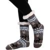imageJOYIN 4 PCS Christmas Fuzzy Slipper Socks Soft Crew Socks Deer Patterns for Winter Christmas Holiday or Birthday Gift