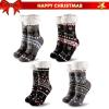 imageJOYIN 4 PCS Christmas Fuzzy Slipper Socks Soft Crew Socks Deer Patterns for Winter Christmas Holiday or Birthday Gift