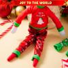imageJOYIN 4 Pcs Christmas Elf Accessories  Xmas Clothing Ugly Sweaters for Dolls Santa and Snowman Classic Style Pajamas Green and Red Sweaters for Holiday DecorationsClassical