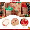imageJOYIN 48 PCS Christmas Kraft Gift Bags 7quot x 9quot x 35quot for Gifts Party Supplies Decor Xmas Goody Treat Candy Bags for Holiday Wedding Gift Decor Classrooms and Party Favors Presents Wrapping