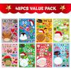 imageJOYIN 48 Pcs Christmas Makeaface Sticker Sheets Make Your Own Characters Mix and Match Sticker Sheets with Santa Santa Reindeer Gingerbread Snowman and Elf Kids Party Favor Supplies Xmas Craft