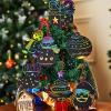 imageJOYIN 48 Pcs Christmas Scratch Art Ornaments Rainbow Color Scratch Paper in Front Side ampamp Coloring Card in Back Side Scratch Off Kids Party Favors Supplies Holiday DIY Art Craft Kit Activities Gifts