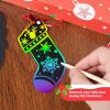 imageJOYIN 48 Pcs Christmas Scratch Art Ornaments Scratch Paper Craft Kit Include Snowman Snowflakes Christmas Tree and Reindeer Rainbow Color Scratch Off Hanging Ornament for Kids Party Favors