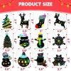 imageJOYIN 48 Pcs Christmas Scratch Art Ornaments Scratch Paper Craft Kit Include Snowman Snowflakes Christmas Tree and Reindeer Rainbow Color Scratch Off Hanging Ornament for Kids Party Favors