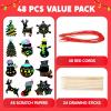 imageJOYIN 48 Pcs Christmas Scratch Art Ornaments Scratch Paper Craft Kit Include Snowman Snowflakes Christmas Tree and Reindeer Rainbow Color Scratch Off Hanging Ornament for Kids Party Favors