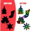 imageJOYIN 48 Pcs Christmas Scratch Art Ornaments Scratch Paper Craft Kit Include Snowman Snowflakes Christmas Tree and Reindeer Rainbow Color Scratch Off Hanging Ornament for Kids Party Favors