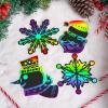 imageJOYIN 48 Pcs Christmas Scratch Art Ornaments Scratch Paper Craft Kit Include Snowman Snowflakes Christmas Tree and Reindeer Rainbow Color Scratch Off Hanging Ornament for Kids Party Favors