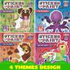 imageJOYIN 4Pack Crafts for Kids Sticker Paint Book Gift Party Favor  Paint by Stickers Numbers for Kids Traveling  Safari Unicorn Dog Sea Animals