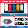 imageJOYIN 5 Colors Patriotic Face Body Paint Kit with Glitter and 16 Pcs Stencils Sticker for Kids 4th of July Face Paint Red White Blue Make Up for Independence Day Memorial Day Party Veterans Day