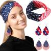 imageJOYIN 5 Pcs Patriotic Accessories of a US American Flag Headband 4 Leather Earrings for 4th of July Celebration Independence Day Themed Party Dressup