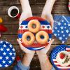 imageJOYIN 54 Pcs July 4th Paper Plates 9quot Patriotic Disposable Plates with 6 Themed Designs Red White Blue American Flag Party Supplies 4th of July Independence Day Party Tableware Decoration Supply