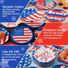 imageJOYIN 54 Pcs July 4th Paper Plates 9quot Patriotic Disposable Plates with 6 Themed Designs Red White Blue American Flag Party Supplies 4th of July Independence Day Party Tableware Decoration Supply