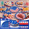 imageJOYIN 54 Pcs July 4th Paper Plates 9quot Patriotic Disposable Plates with 6 Themed Designs Red White Blue American Flag Party Supplies 4th of July Independence Day Party Tableware Decoration Supply