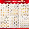 imageJOYIN 6 PCS Christmas Foil Gold Present Bags with Tissue Papers 8quot x45quot x105quot Xmas Holiday Paper Bags 6 Winter Prints Designs for Gifts Party Supplies Decor Xmas Goody Treat Candy Wrapping