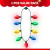 imageJOYIN 6 Packs Christmas LED Light Up Bulb Necklaces 9 Bulbs LED Necklace Holiday Xmas Costume Accessories for Christmas Party Favor Party Supply