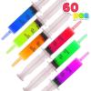 imageJOYIN 60 PCs 60ml Plastic Syringes 2 oz Reusable Container Tubes with Caps ampamp Individually Wrapped EasyGrip Caps for Halloween Party Favors and Party Supplies