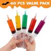 imageJOYIN 60 PCs 60ml Plastic Syringes 2 oz Reusable Container Tubes with Caps ampamp Individually Wrapped EasyGrip Caps for Halloween Party Favors and Party Supplies