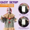 imageJOYIN 60quot Halloween Animatronic Standing Clown Animated Decoration Outdoor with LightUp Eyes Moving Arms and Head for Haunted House Lawn Yard Decor