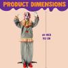 imageJOYIN 60quot Halloween Animatronic Standing Clown Animated Decoration Outdoor with LightUp Eyes Moving Arms and Head for Haunted House Lawn Yard Decor