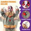 imageJOYIN 60quot Halloween Animatronic Standing Clown Animated Decoration Outdoor with LightUp Eyes Moving Arms and Head for Haunted House Lawn Yard Decor