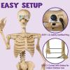 imageJOYIN 60quot Halloween Animatronics Skeleton Decor with LightUp Eyes Creepy Sound Movable Head and Arms Life Size Animated Decorations Haunted House Props for Outdoor Indoor Yard Patio Lawn