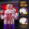 imageJOYIN 67quot Halloween Decorations Outdoor Scary Animatronics Clown Decor Clearance with LED Eyes and Creepy Sound Life Size Animated for Haunted House Lawn Yard PatioPurple Clown