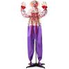 imageJOYIN 67quot Halloween Decorations Outdoor Scary Animatronics Clown Decor Clearance with LED Eyes and Creepy Sound Life Size Animated for Haunted House Lawn Yard PatioPurple Clown