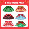 imageJOYIN 6PCS Christmas Clothing for Doll Plush Dance Skirt Set 6 Designs Festive Looks Cute Dresses for Xmas Kids Toddler Doll Couture Costume Accessories Xmas Decorations Holiday Specialsclassic