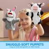 imageJOYIN 6Pcs Kids Hand Puppet Set with Working Mouth Toddler Animal Plush Toy Includes Elephant Giraffe Lion Bear Raccoon and Monkey for Show Theater Christmas Birthday Gifts for Kid Age 3Upgrade Farm Friends
