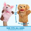 imageJOYIN 6Pcs Kids Hand Puppet Set with Working Mouth Toddler Animal Plush Toy Includes Elephant Giraffe Lion Bear Raccoon and Monkey for Show Theater Christmas Birthday Gifts for Kid Age 3Upgrade Farm Friends