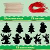 imageJOYIN 72 Pcs Christmas Scratch Art Ornaments Rainbow Color Scratch Paper Craft Kit Include Snowman Christmas Tree and Reindeer Scratch Off Hanging Ornament for Kids Party Favor