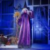 imageJOYIN 72quot Halloween Animatronics Scarecrow Decoration Outdoor Standing Ghost Prop with Motion Light Sound Scary Animated Decor for Yard Farm Garden Indoor Haunted HouseBroom Witch
