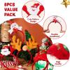 imageJOYIN 8 PCS Christmas Headbands Head Hat Toppers Costume Accessories for Kids Girls Boys Christmas Parties Xmas Holiday Party Favors Photo Booth