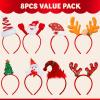 imageJOYIN 8 PCS Christmas Headbands Head Hat Toppers Costume Accessories for Kids Girls Boys Christmas Parties Xmas Holiday Party Favors Photo Booth